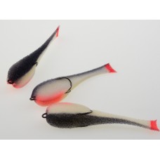 Рыбка поролоновая оснащенная на двойнике 110 мм. цвет 15 UV (уп. 5 шт.)